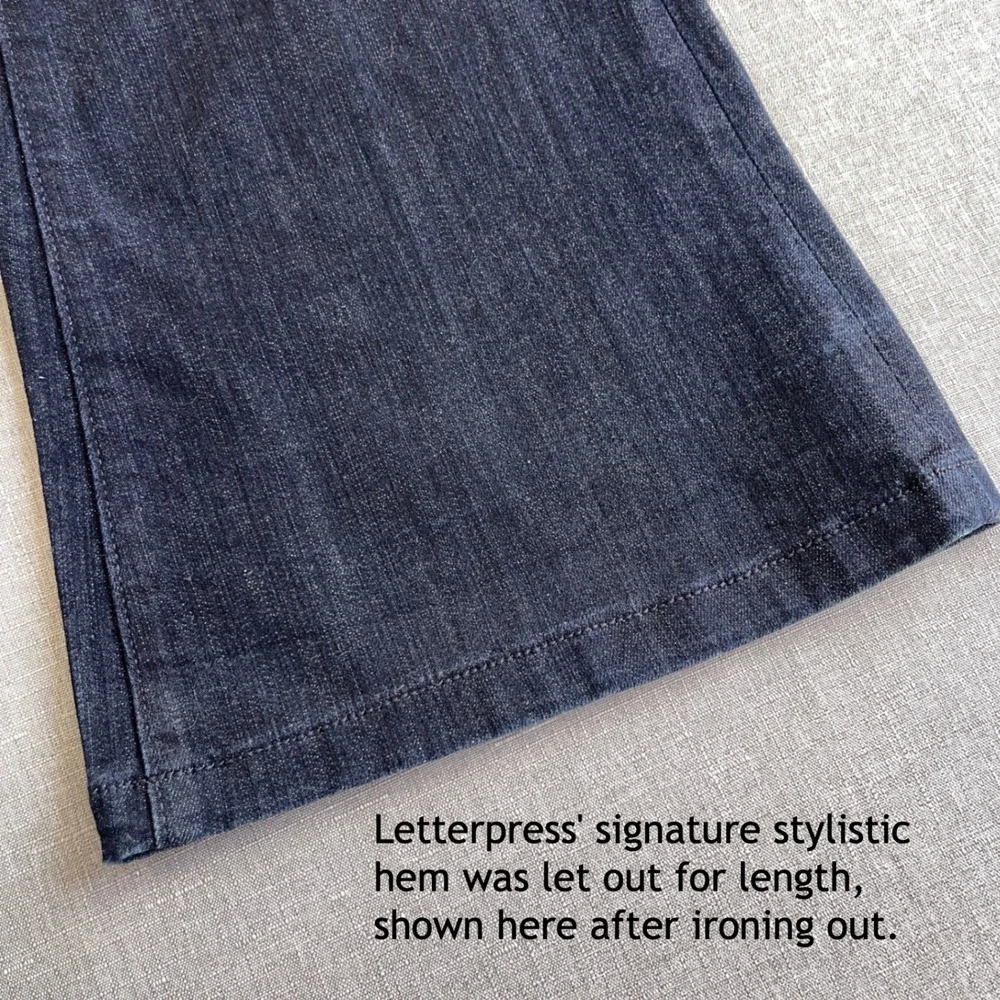 Anthropologie Pilcro Stet Flare Stretch Dark Wash Denim Jeans Women 28 x 32 Long